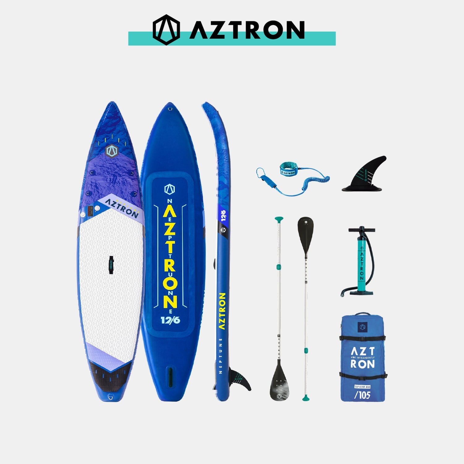 AZTRON Neptune Touring 12’6’’ iSUP Set, 381x81x15cm,Volumen 339L