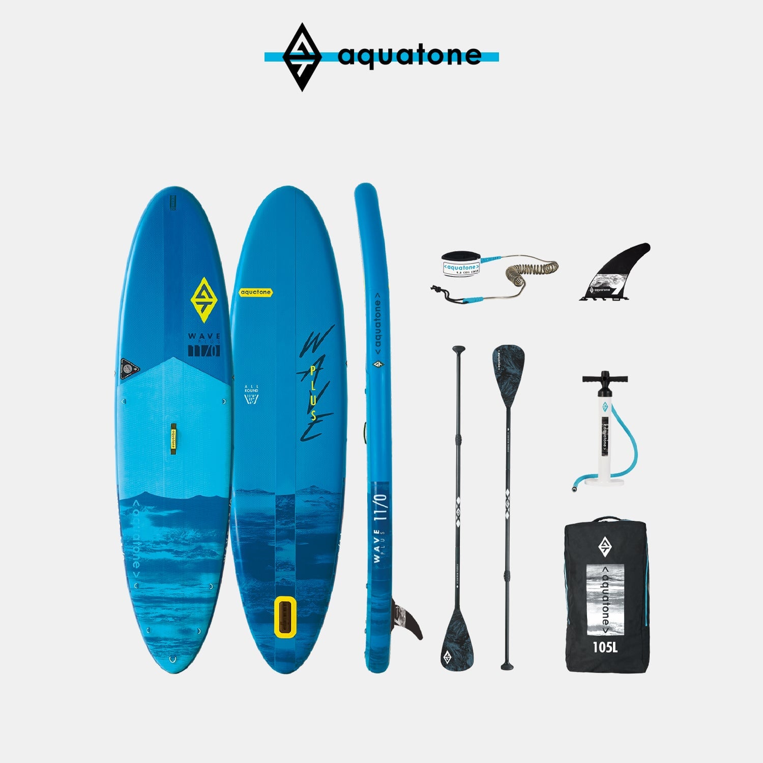 AQUATONE Wave Plus Allround 11'0'' iSUP Set, 335x81x15cm, Volumen 310L