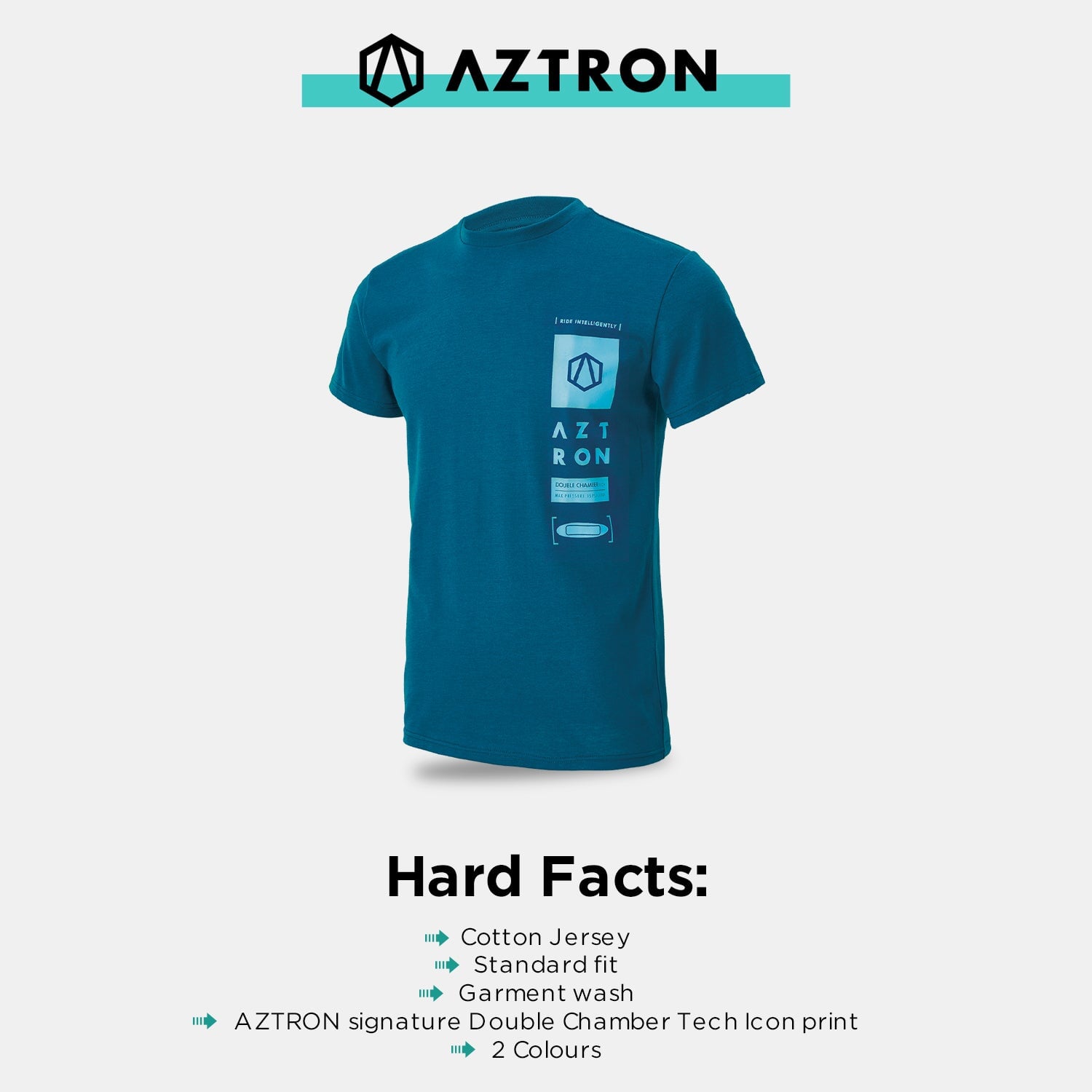 AZTRON Shirt DOUBLE CHAMBER TECH TEE-BLUE