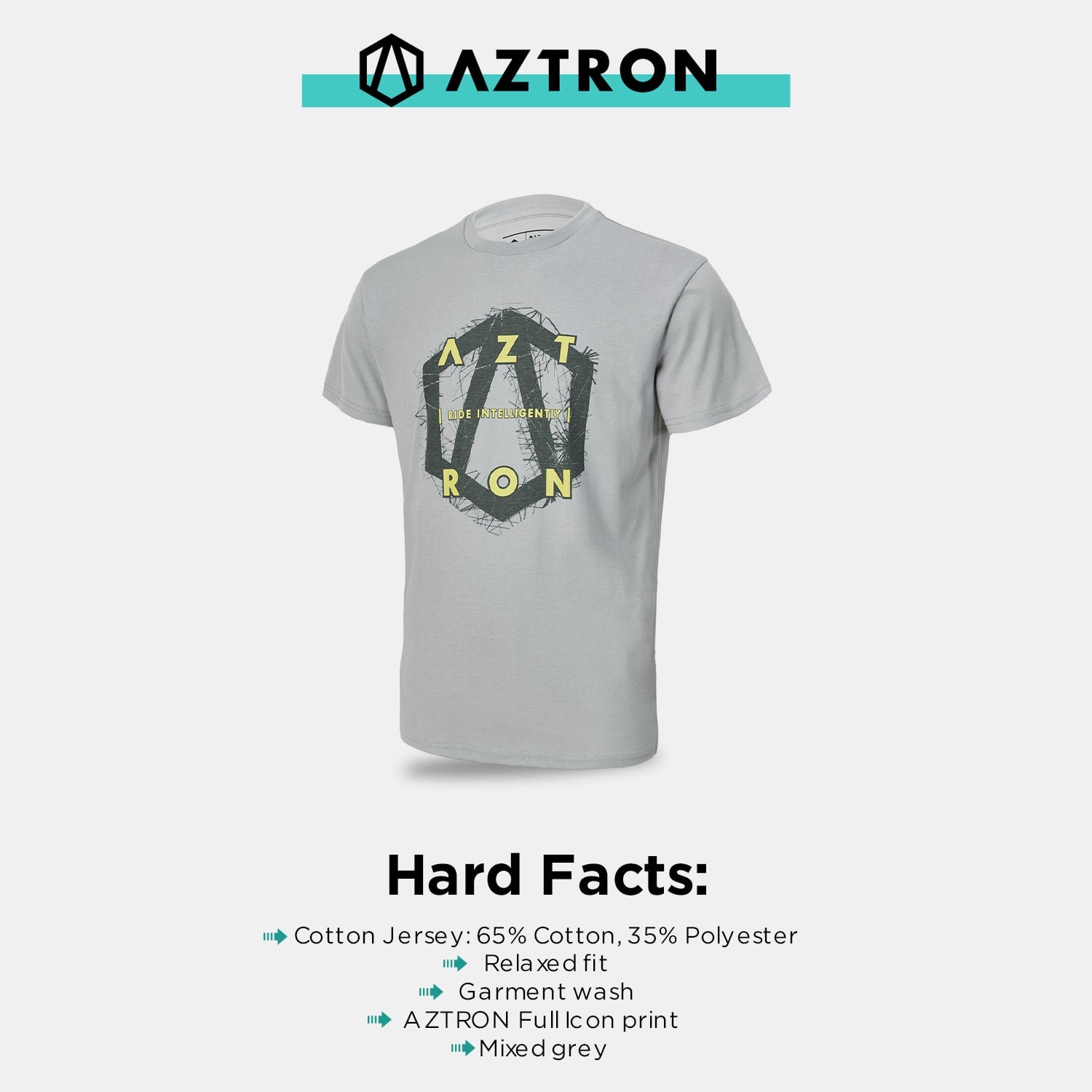 AZTRON Shirt FULL LOGO TEE-GREY