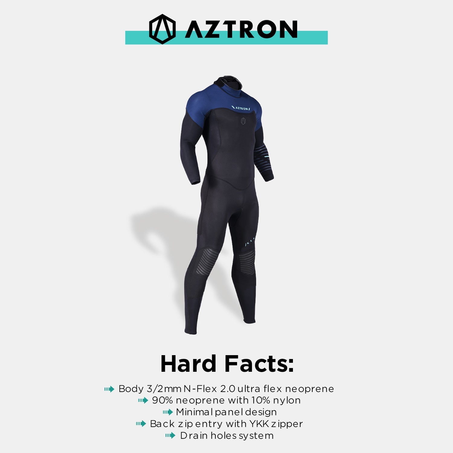 Muta da uomo AZTRON KEPLER zip posteriore 3/2 mm