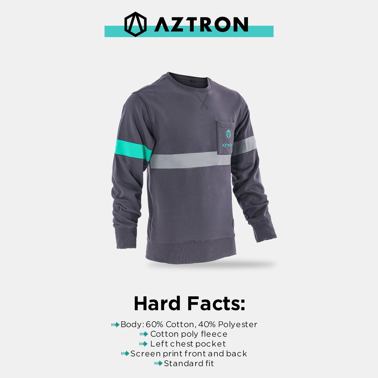AZTRON Crew Sweater da uomo, maglione