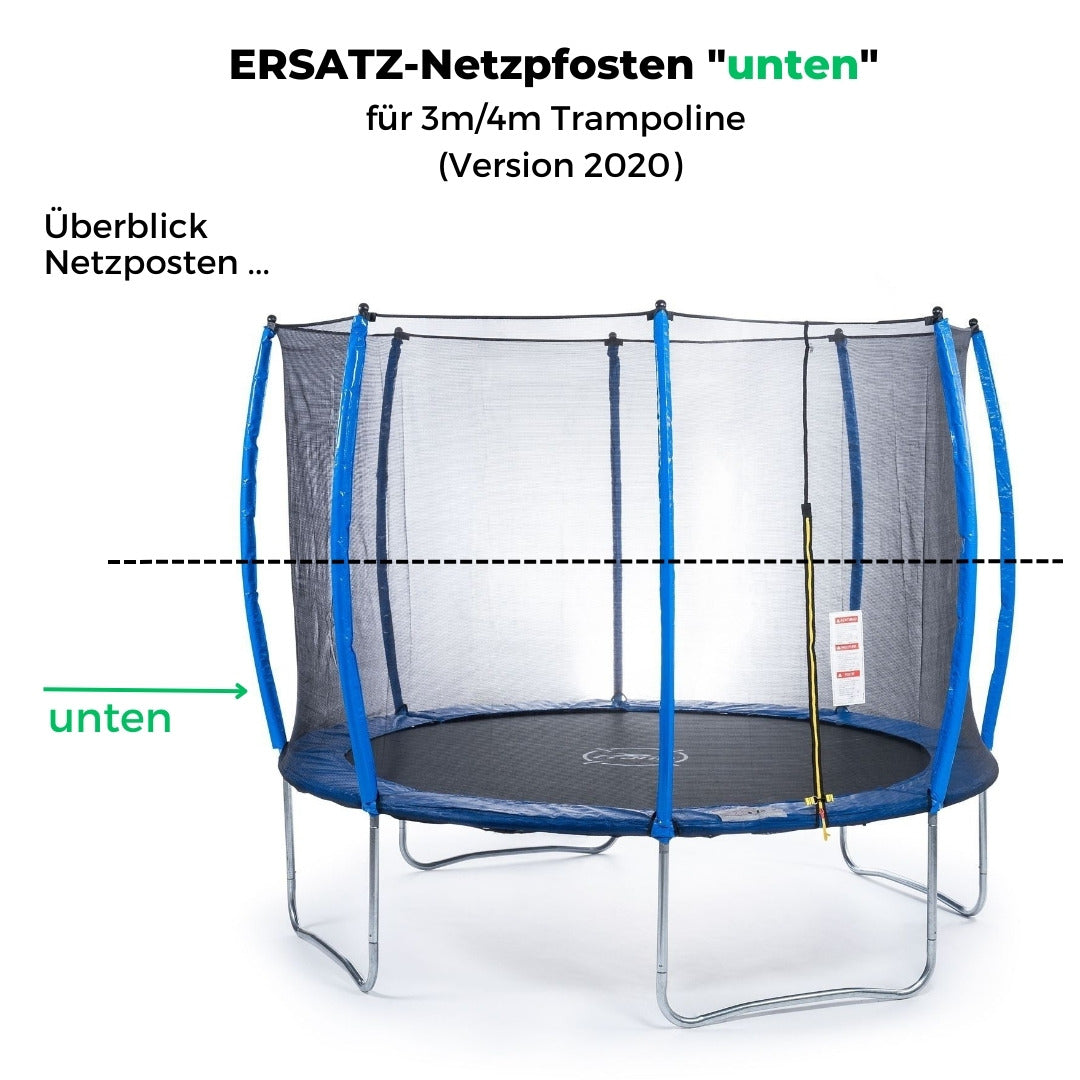 ERSATZ-Netzpfosten "unten" für 3m/4m Trampoline (Version 2020)