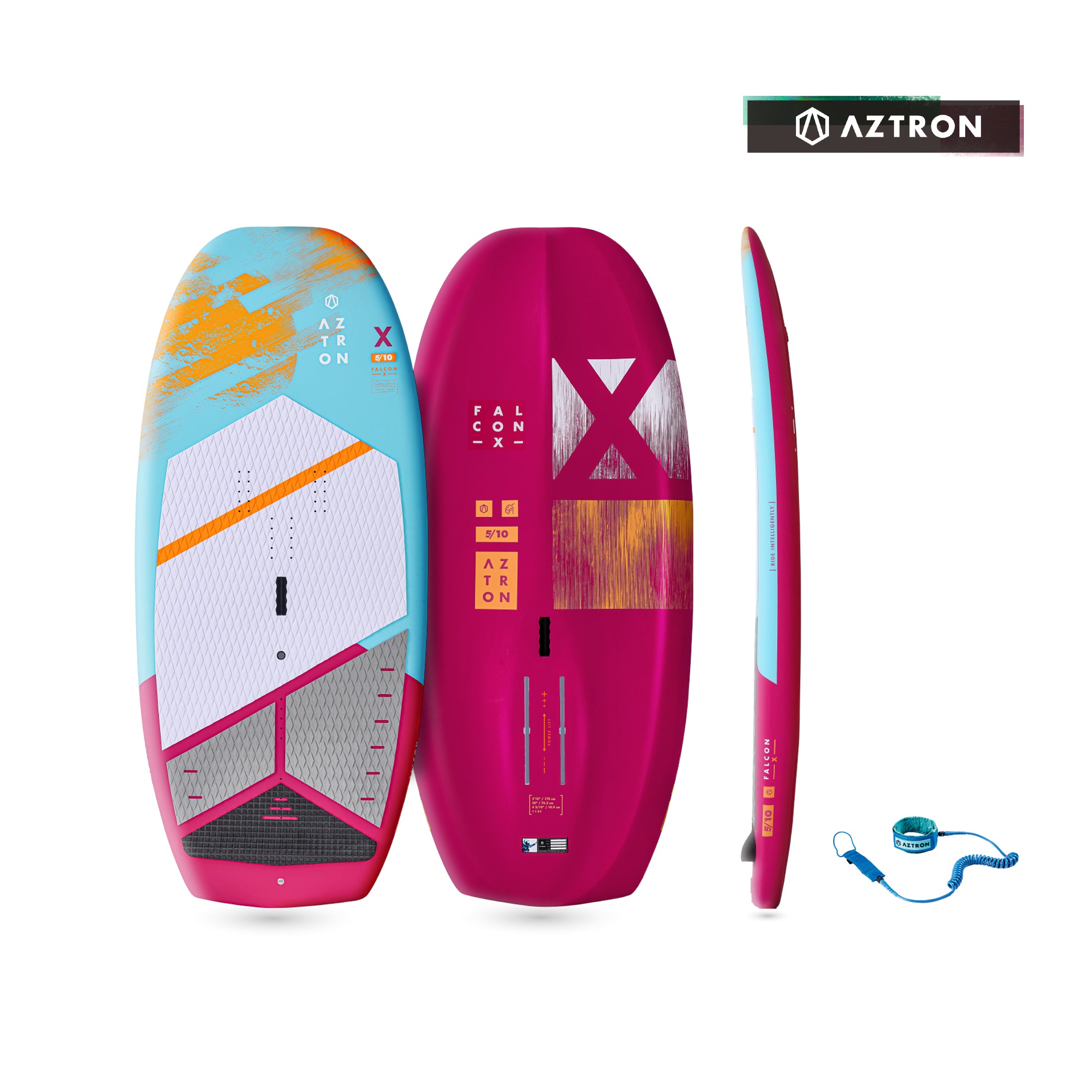 AZTRON FALCON X 5'10" Wing-Foil-Hardboard/Surfboard , 178x76,2x10,9cm, Volumen 115L